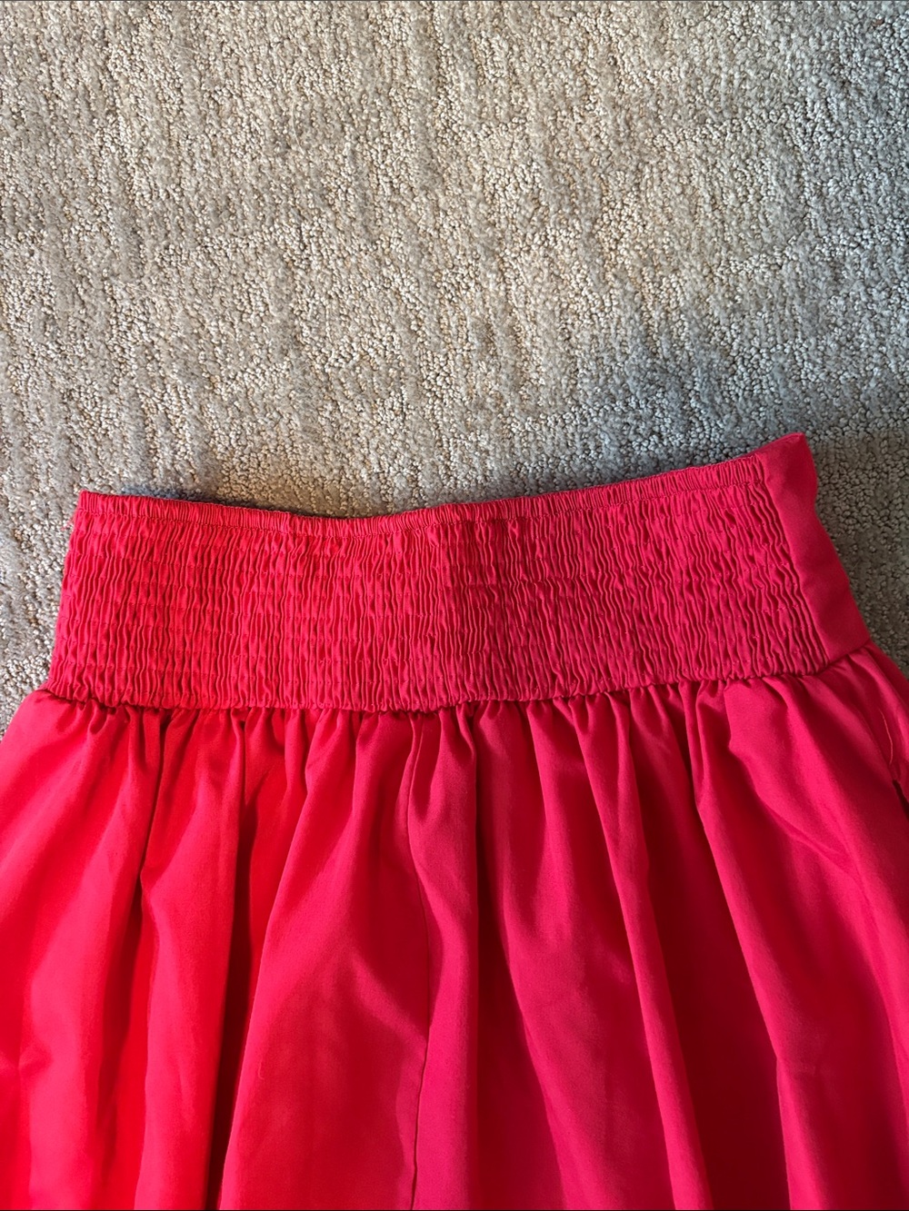 Red Full Balloon Midi Skirt - Women - Picture 4 of 4